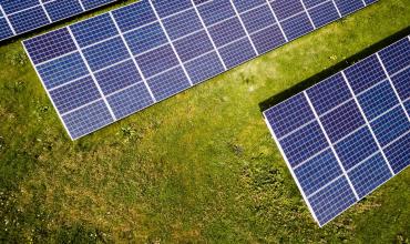 Energy panels against grass background