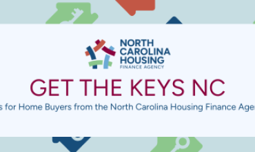 Graphic that says "Get the Keys NC: Tips for Home Buyers from the North Carolina Housing Finance Agency"