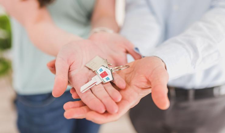 Homeowners holding keys