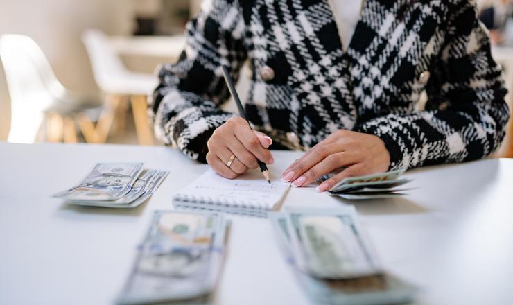 Woman budgeting